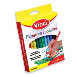 Plumones escolares tinta lavable c/24 piezas
