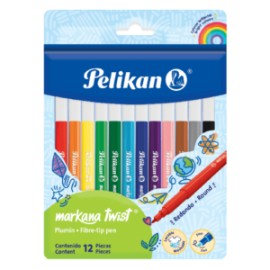Plumones redondos Markana twist c/12 pzas