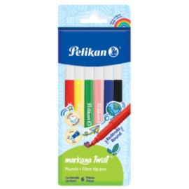 Plumones redondos Markana twist c/6 pzas