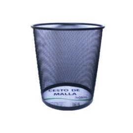 Cesto de basura de malla negra Sablón