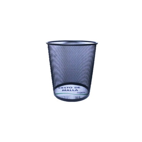 Cesto de basura de malla negra Sablón