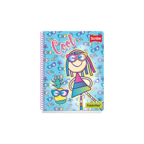 Cuaderno profesional Fulanitos, 100 hojas, espiral sencillo.