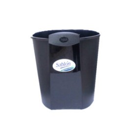 Cesto de basura de plástico negro Sablón