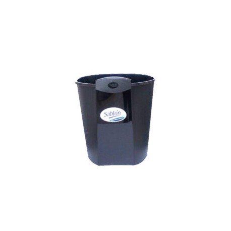 Cesto de basura de plástico negro Sablón