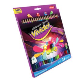 Lápices de colores redondos Vividel c/ 24 pzas