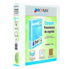 Carpeta panorámica de vinil blanca 1 pulgada argolla O Kyma