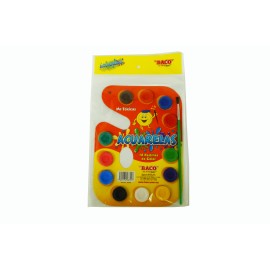 Acuarelas no tóxicas 12 pastillas de color con pincel