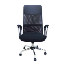 Silla ejecutiva negra respaldo de malla