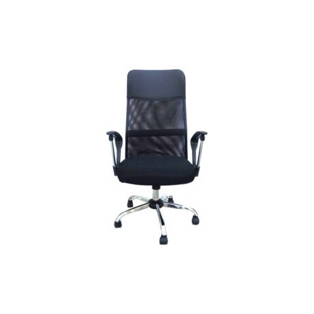 Silla ejecutiva negra respaldo de malla