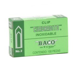 Clip cuadradito no. 2 c/100 piezas