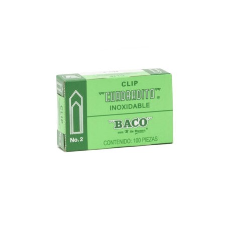 Clip cuadradito no. 2 c/100 piezas