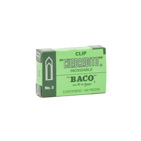 Clip cuadradito no. 3 c/100 piezas