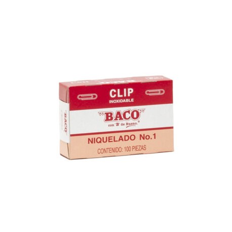 Clip niquelado no. 1 c/100 piezas