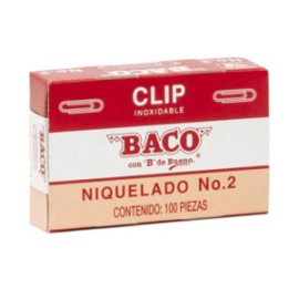 Clip niquelado no. 2 c/100 piezas
