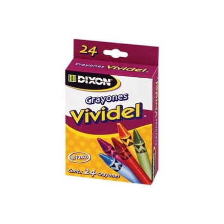 Crayón Vividel redondo delgado C/24 pzas