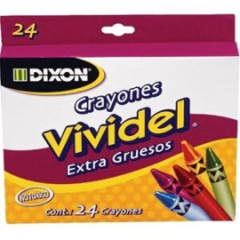 Crayón Vividel redondo extra grueso C/24 pzas