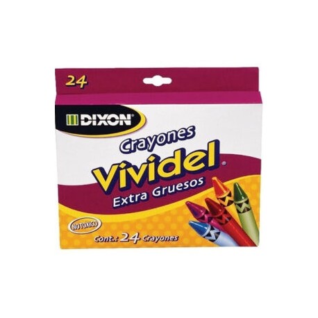 Crayón Vividel redondo extra grueso C/24 pzas