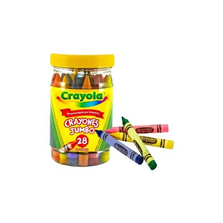 Crayones jumbo redondos bote c/ 28 piezas