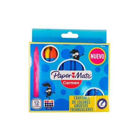 Crayon Carmen triangular grueso c/12 piezas