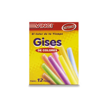 Gises de colores surtidos c/ 12 piezas