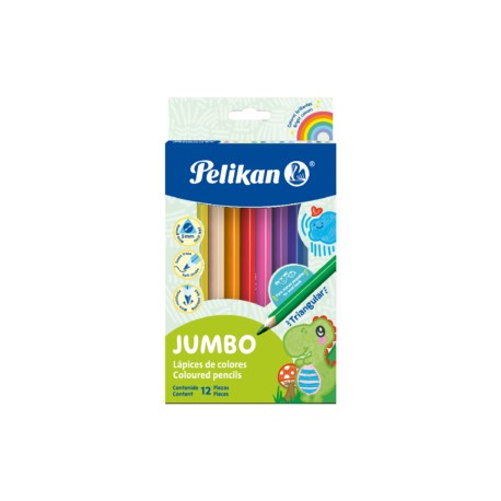 Lápices de colores Jumbo triangulares Pelikan c/12 pzas