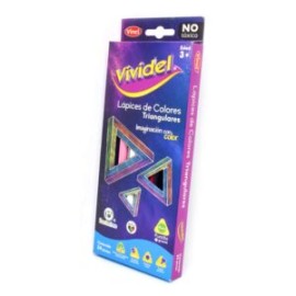 Lápices de colores triangulares Vividel c/ 24 pzas