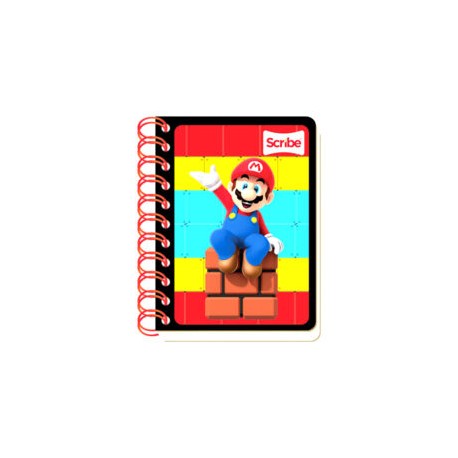 Libreta pocket doble espiral c/80 hjs Mario Bros