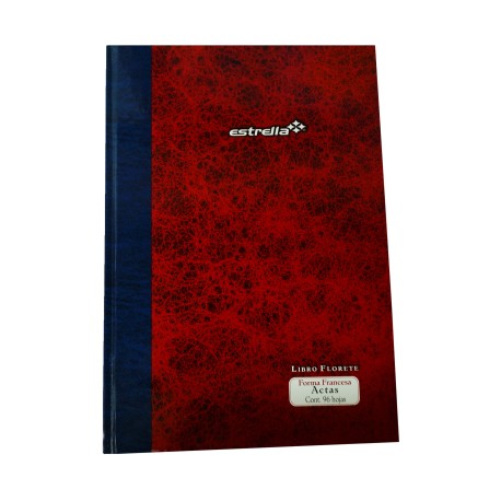 Libro florete de actas forma francesa c/ 96 hojas