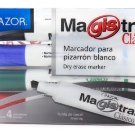 Marcador Magistral para pizarrón clásico c/4 pzas