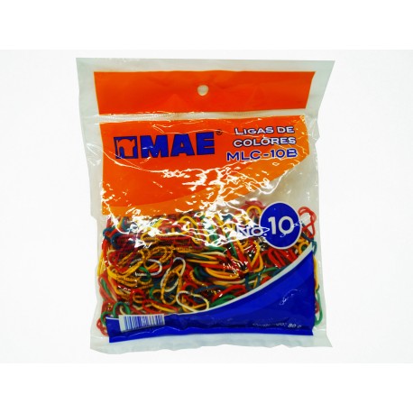 Ligas de colores no. 10 bolsa c/ 80grs