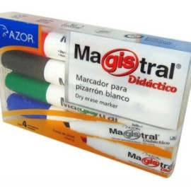 Marcador Magistral para pizarrón didáctico c/4 pzas