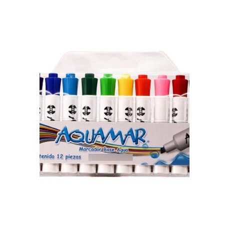 Marcadores de agua de colores Aquamar c/ 12 piezas
